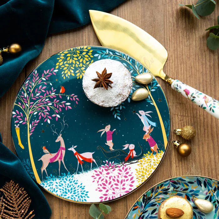 Sara Miller London Woodland Tales Deer & Robin Serveerbord  - Fine China - Ø 22,8 cm