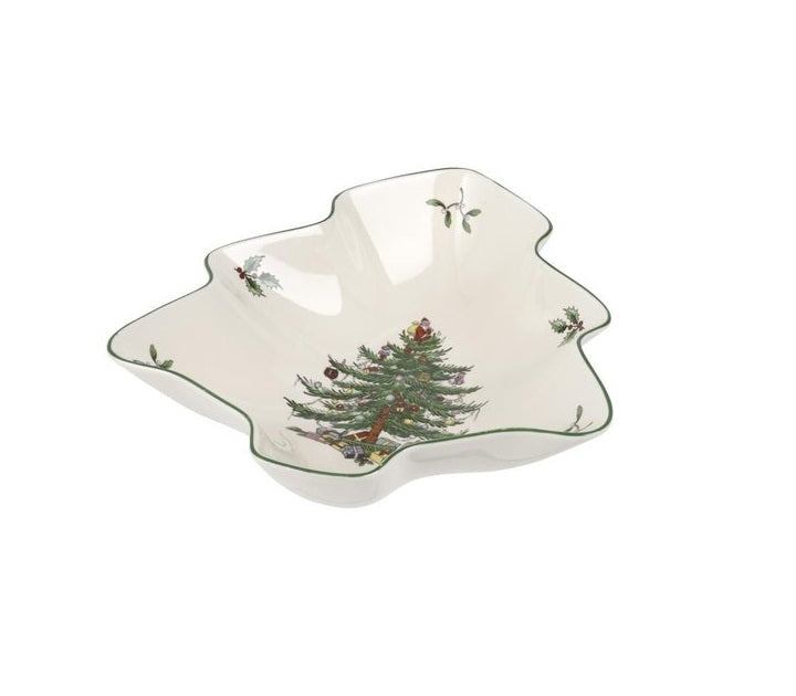 Spode Christmas Tree Schaal - Porselein - Kerstmis -  20 cm x 19 cm