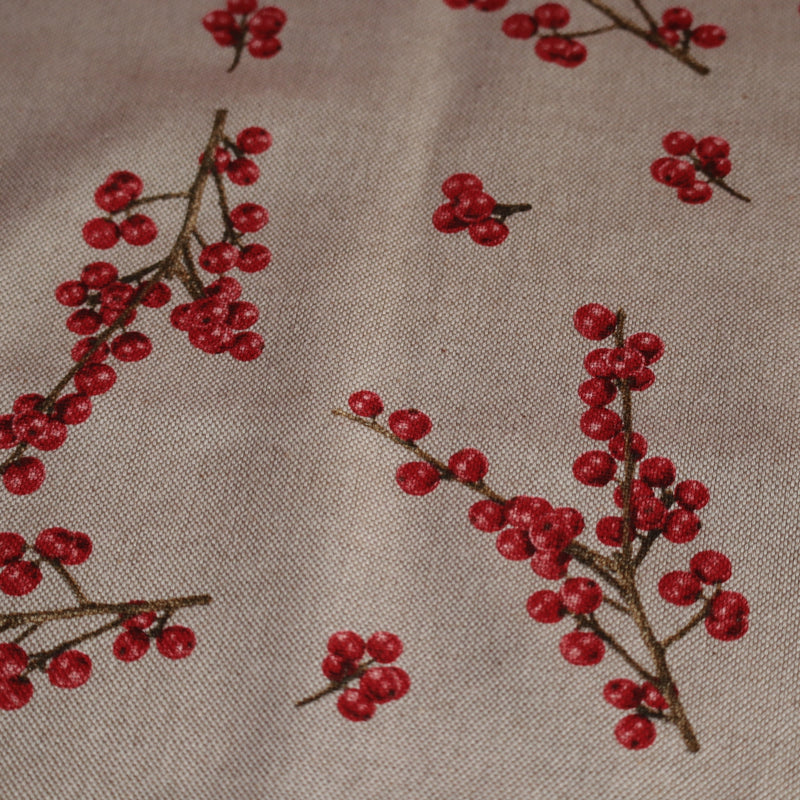 Marbella Tafelloper - Rode Besjes - 80% Katoen - 20% Polyester - 50 cm x 140 cm