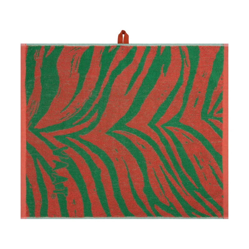 VAAT Gift Set I love Zebra - Coral/Green - Keukendoek en Handdoek - 100% Jacquard Geweven Katoen