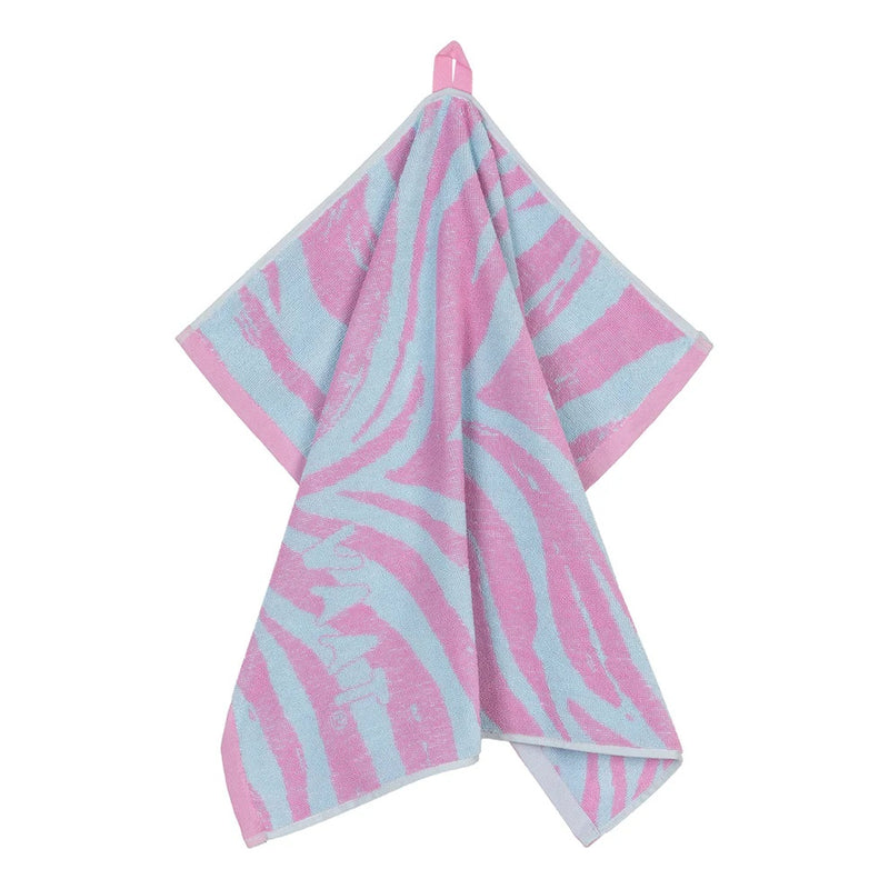 VAAT Gift Set I love Zebra - Fuchsia/Pastelblue - Keukendoek en Handdoek - 100% Jacquard Geweven Katoen