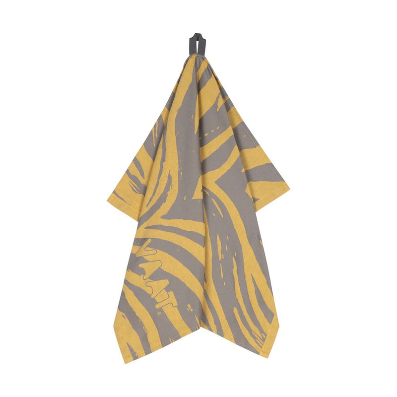 VAAT Gift Set I love Zebra - Yellow/Light Grey - Keukendoek en Handdoek - 100% Jacquard Geweven Katoen