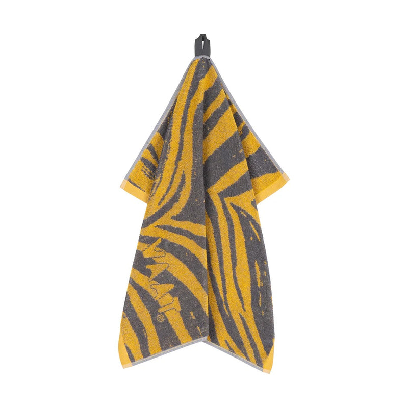 VAAT Gift Set I love Zebra - Yellow/Light Grey - Keukendoek en Handdoek - 100% Jacquard Geweven Katoen