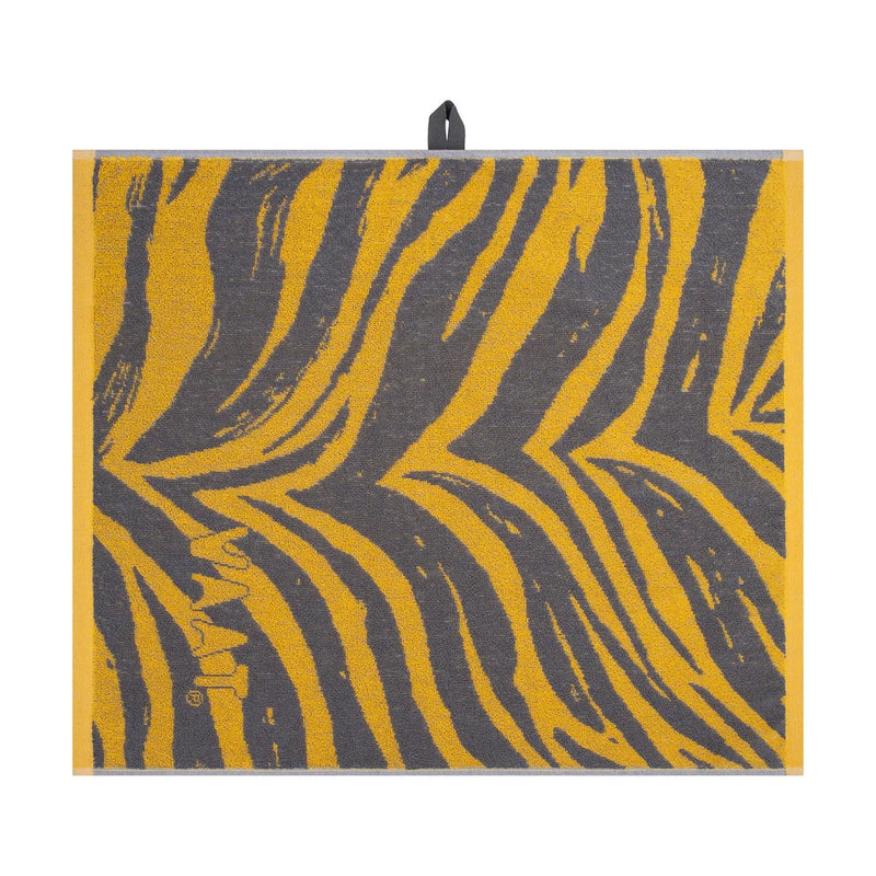 VAAT Gift Set I love Zebra - Yellow/Light Grey - Keukendoek en Handdoek - 100% Jacquard Geweven Katoen