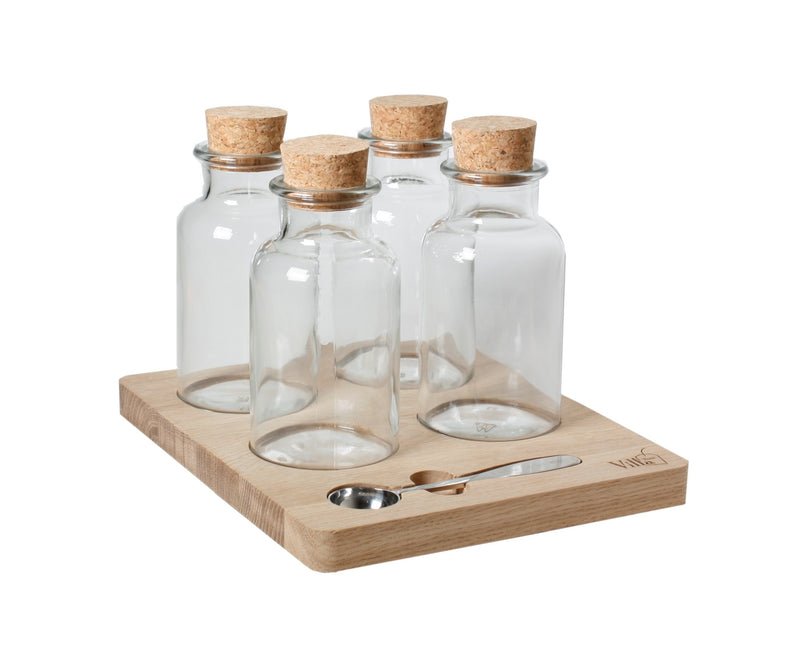 Villa Thee Massief Eikenhouten Theeplankje met ruimte voor 4 Potjes