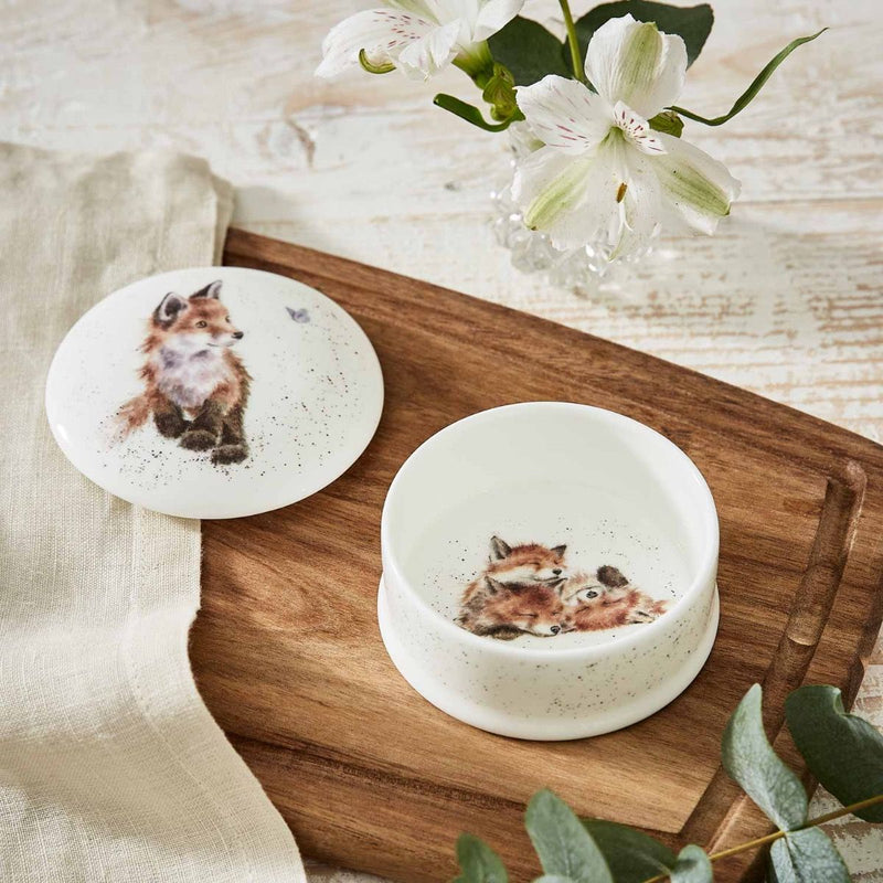 Wrendale Designs Fox Schaaltje met Deksel - Vos - Porselein - Ø 8,5 cm