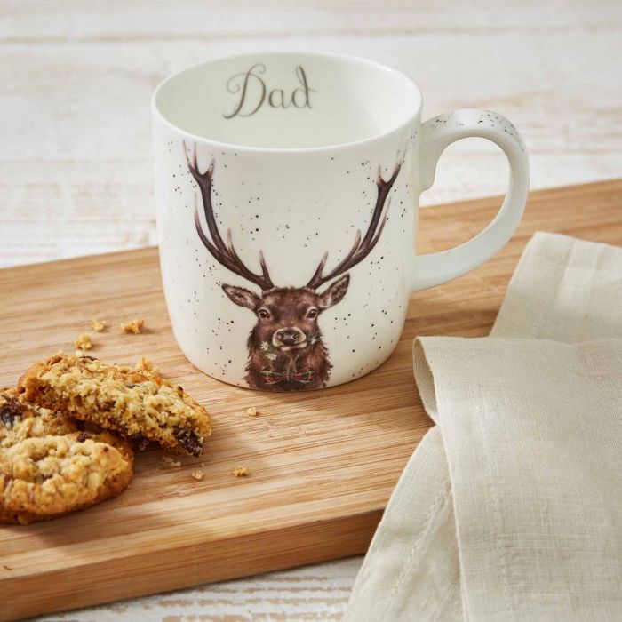 Wrendale Designs Dad Stag Beker - Hert - Fine Bone China - 400 ml