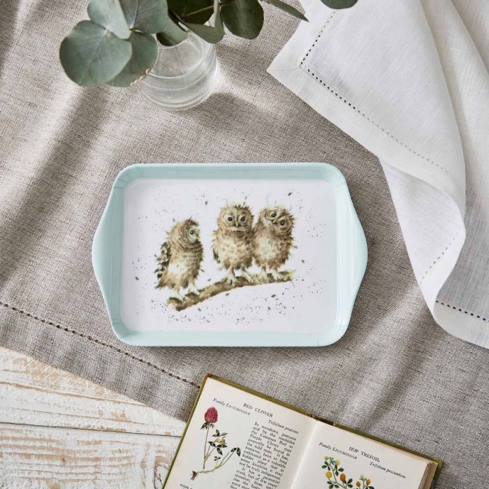 Wrendale Designs Owl Scatter Dienblad - Uil - Melamine - 20,3 cm x 17,8 cm