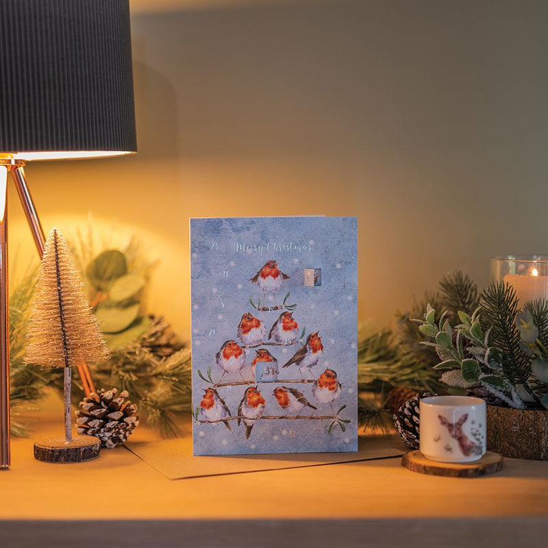 Wrendale Designs Rockin Robins Advent Calendar Kaart