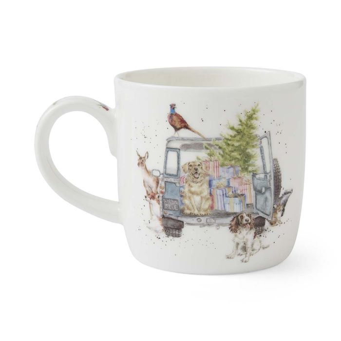 Wrendale Designs Driving Home For Christmas Beker - Fine Bone China - 300 ml