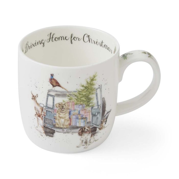 Wrendale Designs Driving Home For Christmas Beker - Fine Bone China - 300 ml