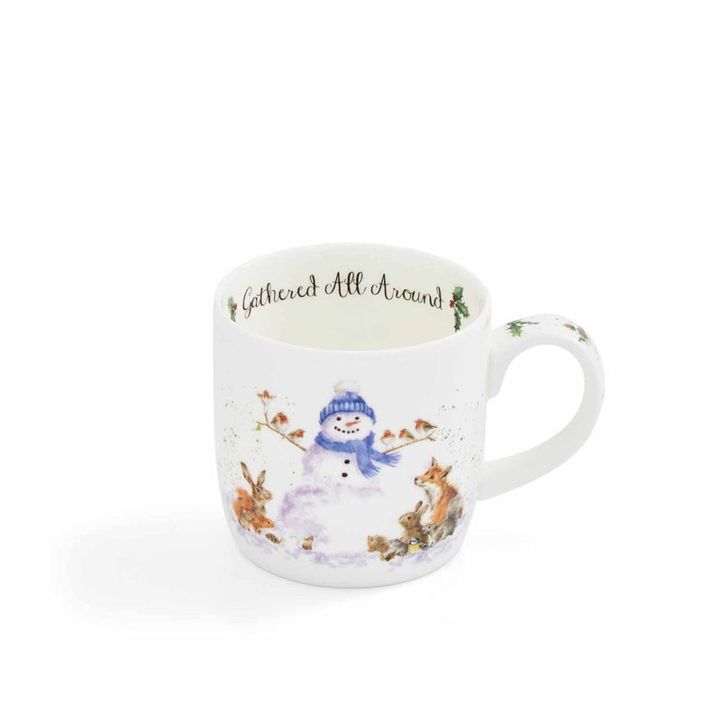 Wrendale Designs Gathered all Around Beker - Sneeuwpop - Fine Bone China - 300 ml