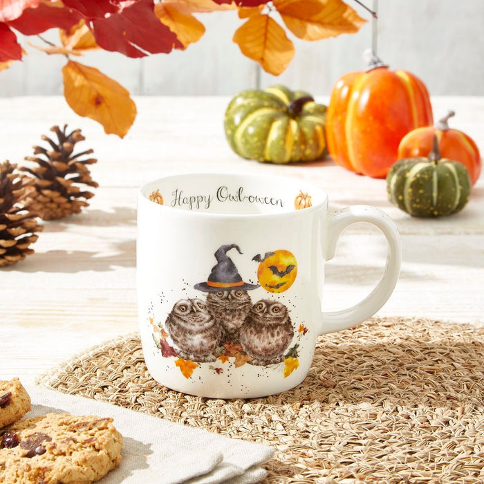 Wrendale Designs Happy Owl O Ween Beker - Fine Bone China - 400 ml