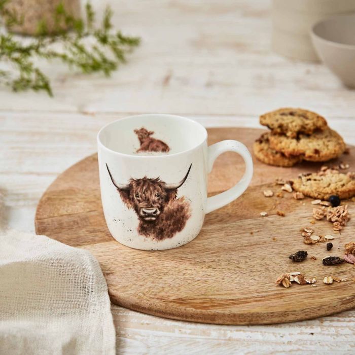 Wrendale Designs Highland Cow Beker - Fine Bone China - 300 ml