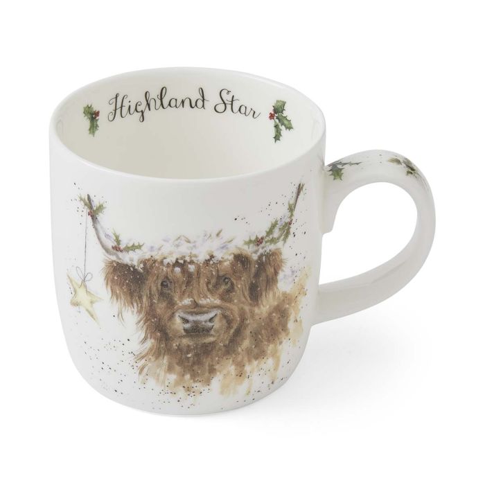 Wrendale Designs Highland Star Beker - Fine Bone China - 300 ml
