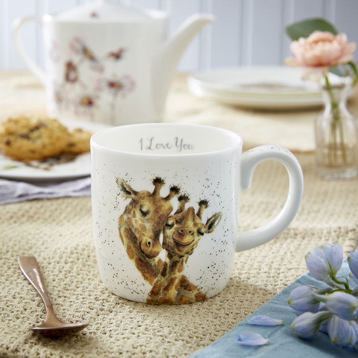 Wrendale Designs I Love You Beker - Giraffe - Fine Bone China - 400 ml