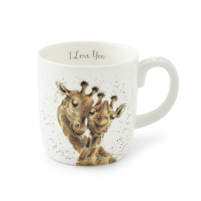 Wrendale Designs I Love You Beker - Giraffe - Fine Bone China - 400 ml