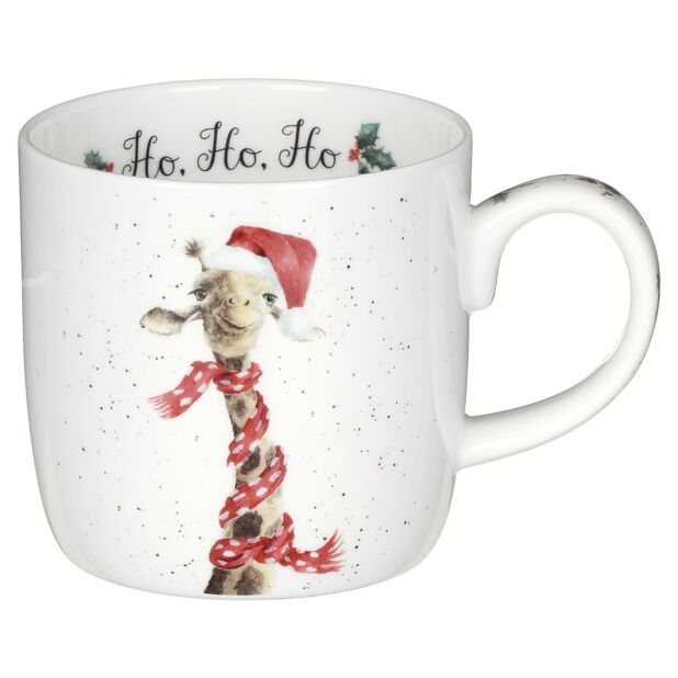 Wrendale Designs Ho Ho Ho Beker - Giraffe - Fine Bone China - 300 ml
