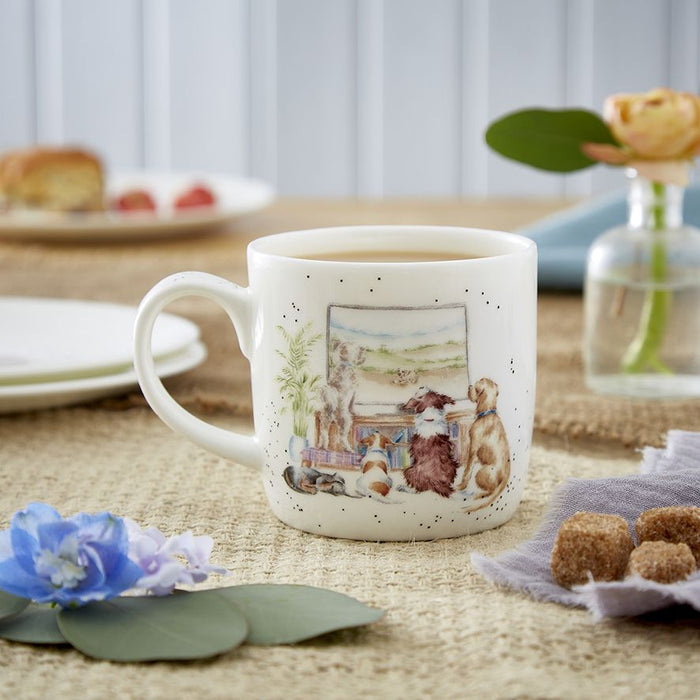 Wrendale Designs Movie Night Beker - Honden - Fine Bone China - 300 ml