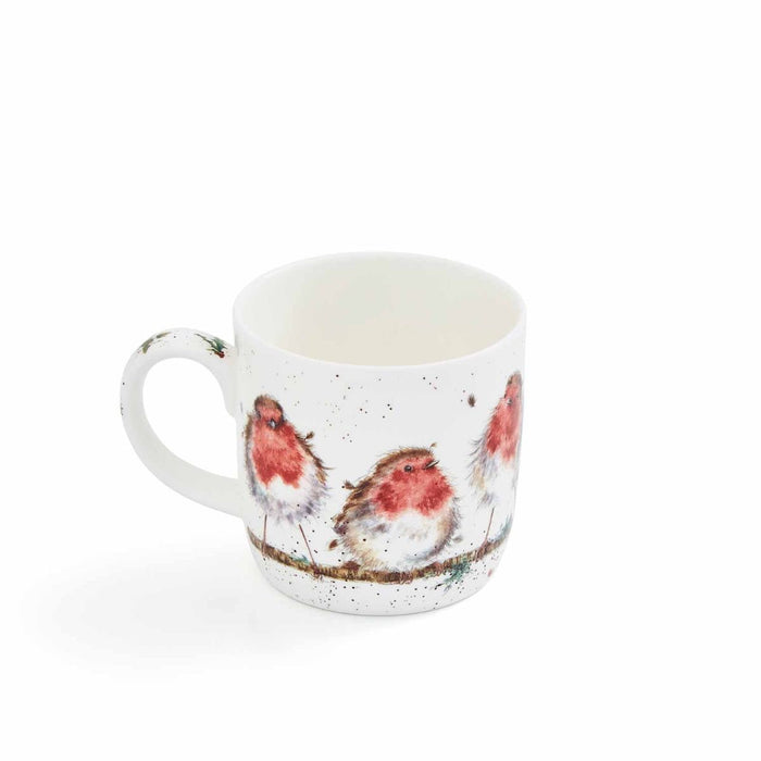 Wrendale Designs Rockin Robins Beker - Roodborstjes - Fine Bone China - 300 ml