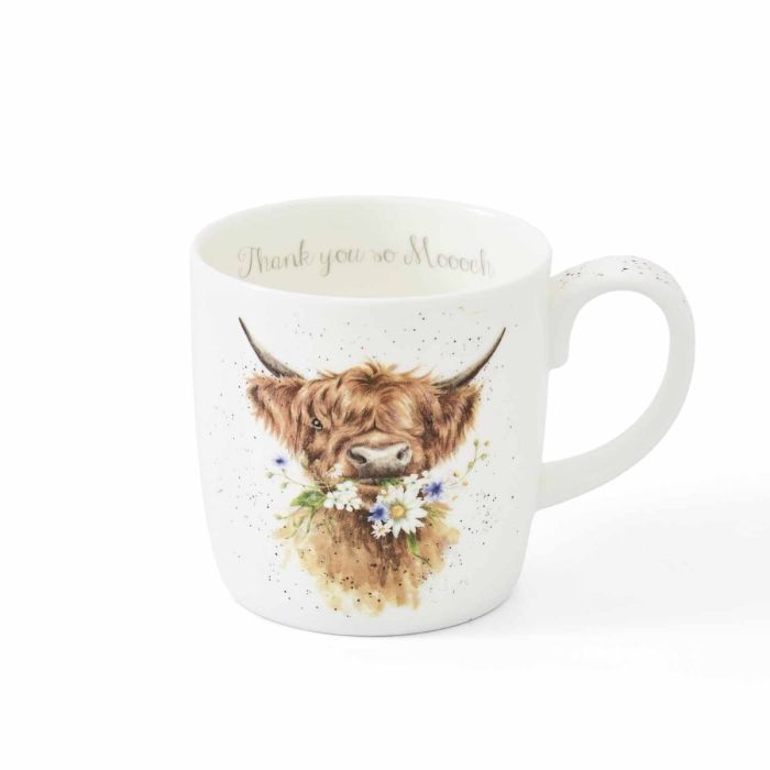Wrendale Designs Thank You Beker - Highland Koe - Fine Bone China - 400 ml