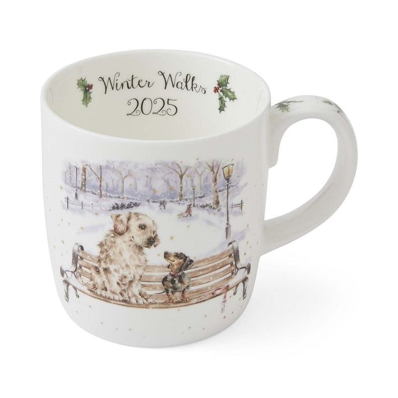 Wrendale Designs Winter Walks Beker - Limited Edition 2025 - Fine Bone China - 400 ml
