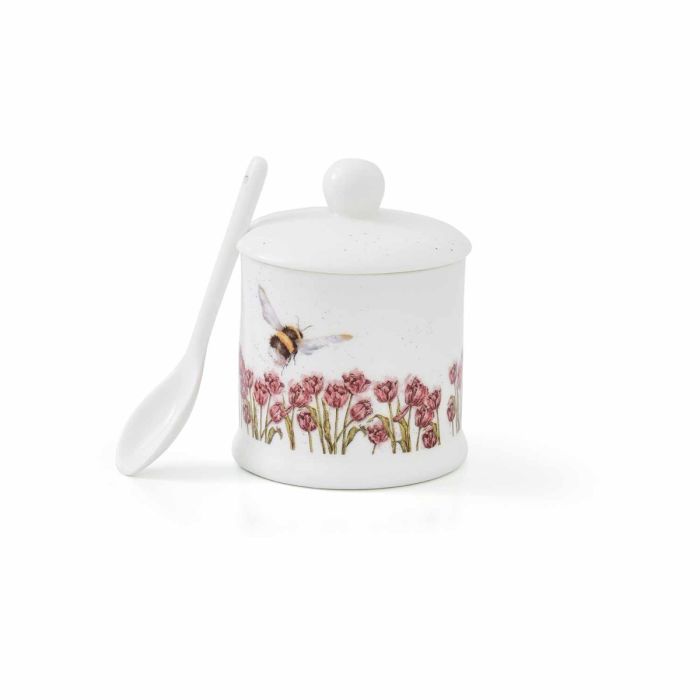 Wrendale Designs Flight of the Bumblebee Confiturepot met Lepel  - Fine Bone China - 110 ml