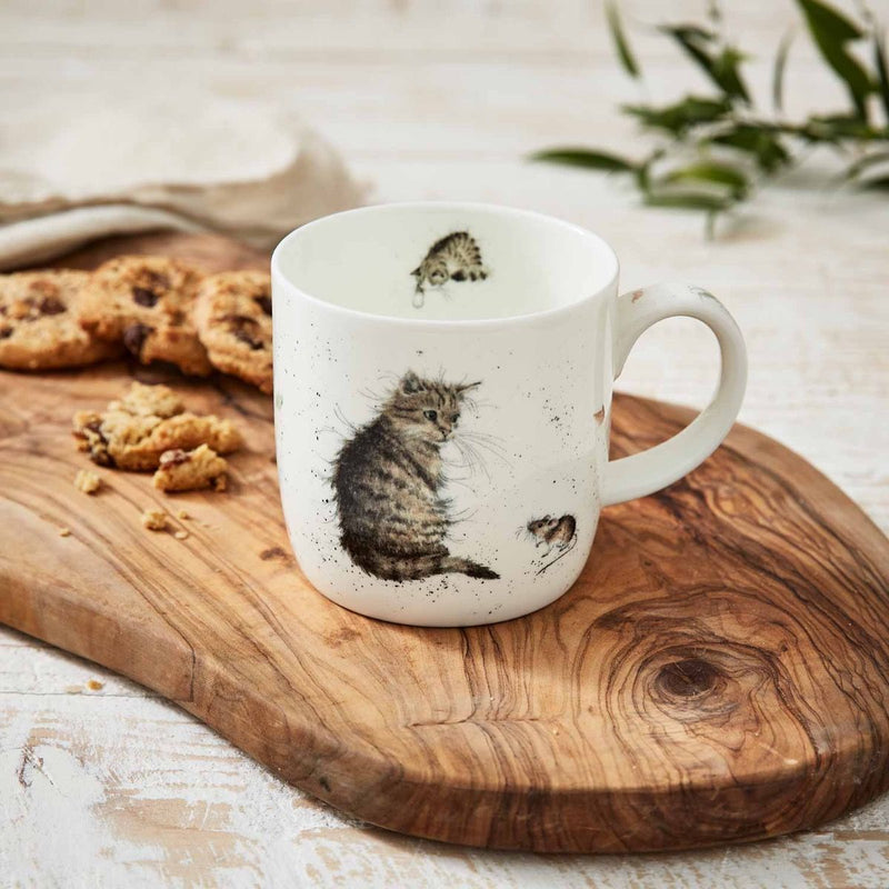 Wrendale Designs Cat and Mouse Beker - Kat en Muis - Fine Bone China - 300 ml
