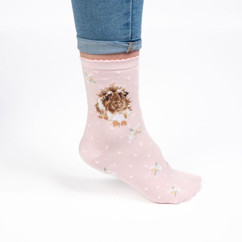 Wrendale Designs Grinny Pig Damessokken