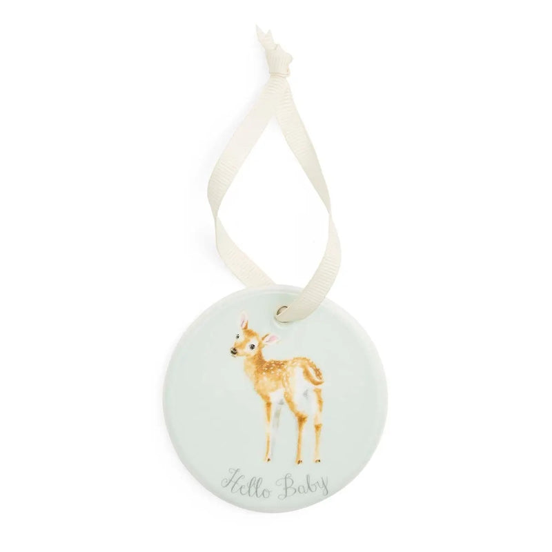 Wrendale Designs Hello Baby Hanging Ornament - Porselein - Ø 7 cm