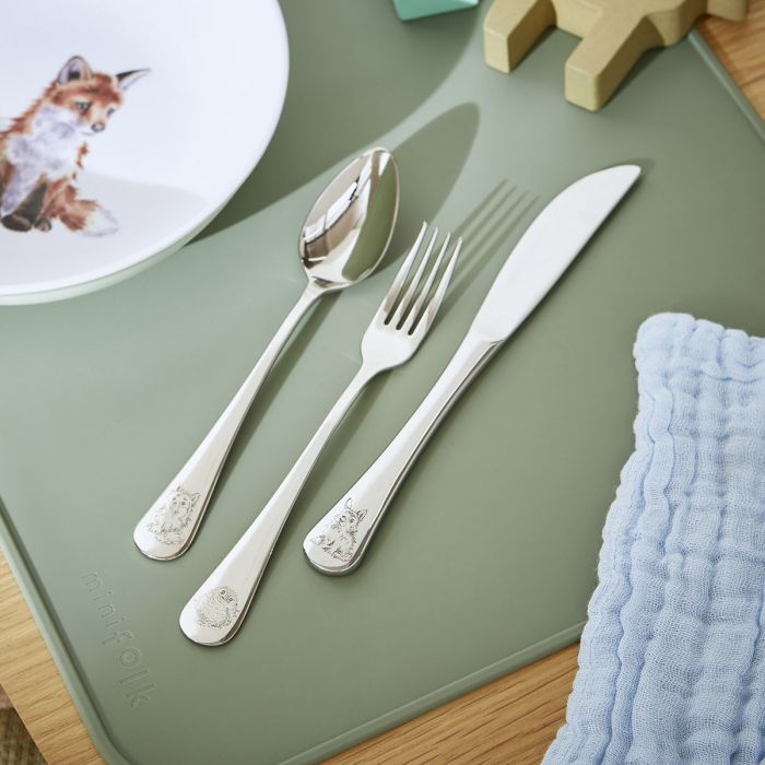 Wrendale Designs Little Wren Kinderbestek - 3-delig - RVS
