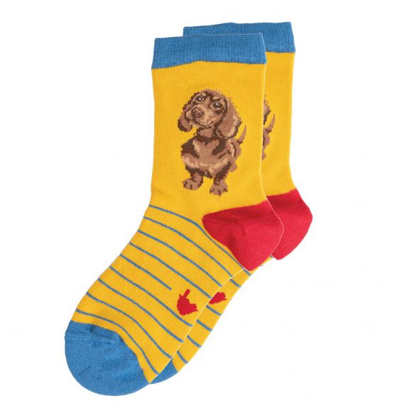Wrendale Designs Dachshund Kindersokken - Maat 27-31