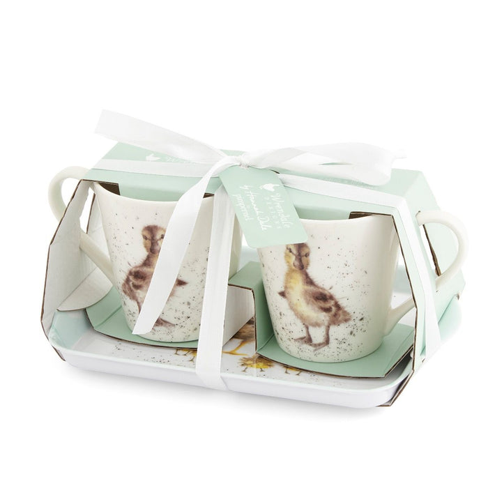 Wrendale Designs Lovely Mum - 2 Bekers met Dienblad - Fine Bone China - 180 ml