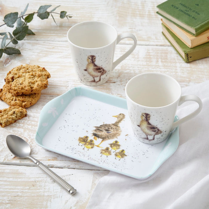 Wrendale Designs Lovely Mum - 2 Bekers met Dienblad - Fine Bone China - 180 ml