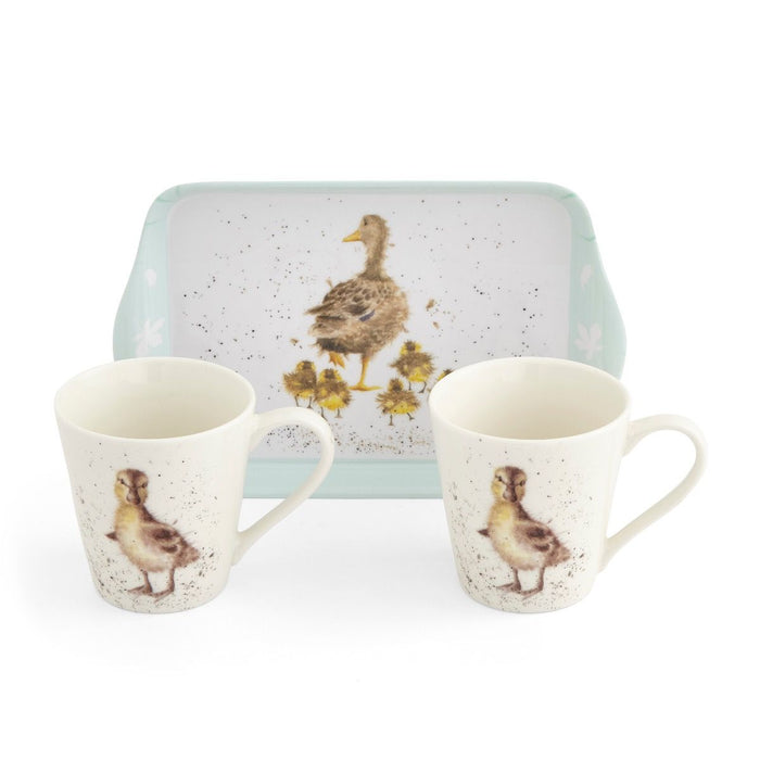 Wrendale Designs Lovely Mum - 2 Bekers met Dienblad - Fine Bone China - 180 ml