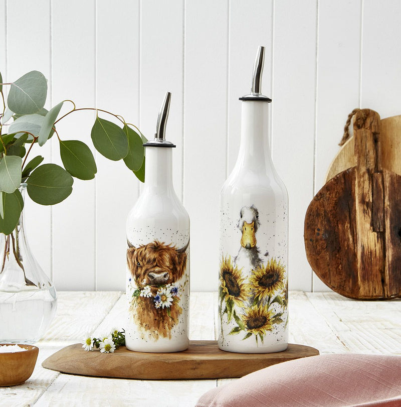 Wrendale Designs Cow and Duck Olie en Azijnset - Fine Bone China