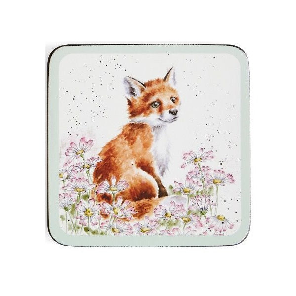 Wrendale Designs Onderzetter - Vosje - 10,5 cm x 10,5 cm