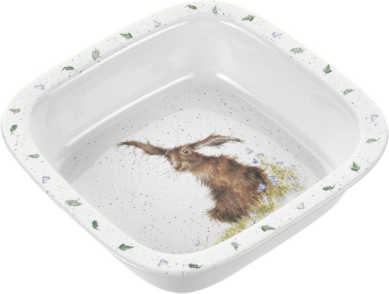 Wrendale Hare Ovenschaal - Porselein - 25,5 cm x 25,5 cm