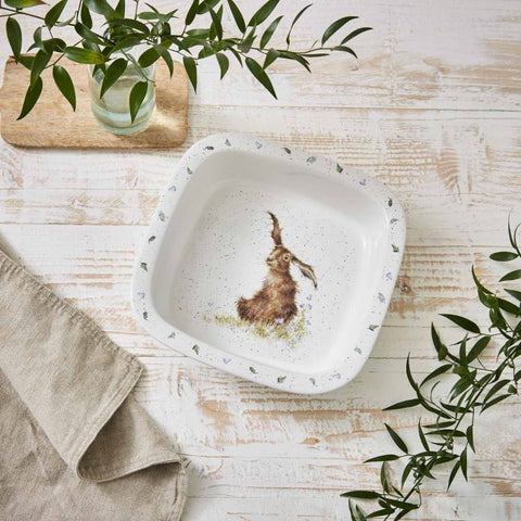 Wrendale Hare Ovenschaal - Porselein - 25,5 cm x 25,5 cm
