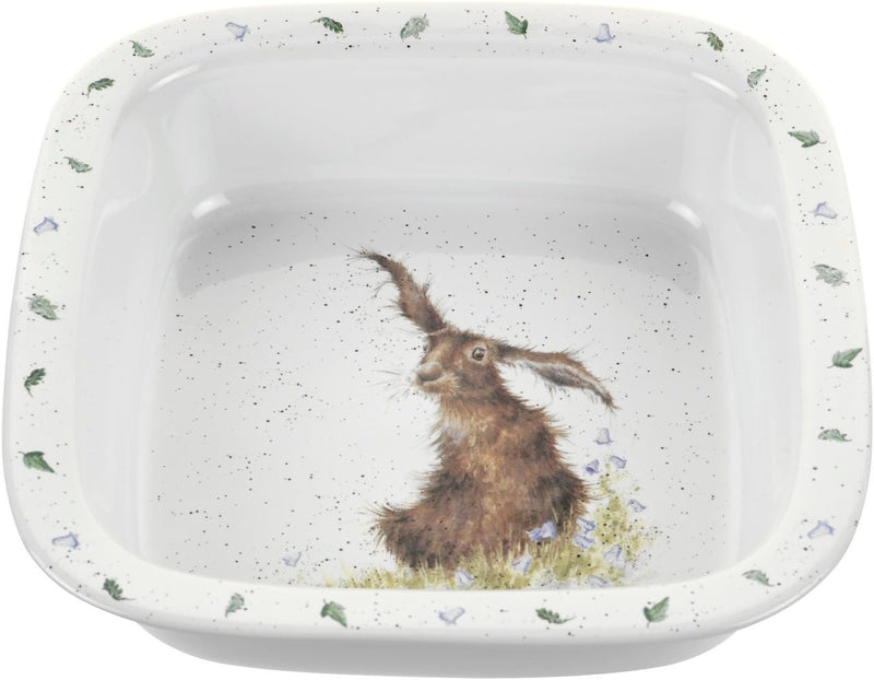 Wrendale Hare Ovenschaal - Porselein - 25,5 cm x 25,5 cm