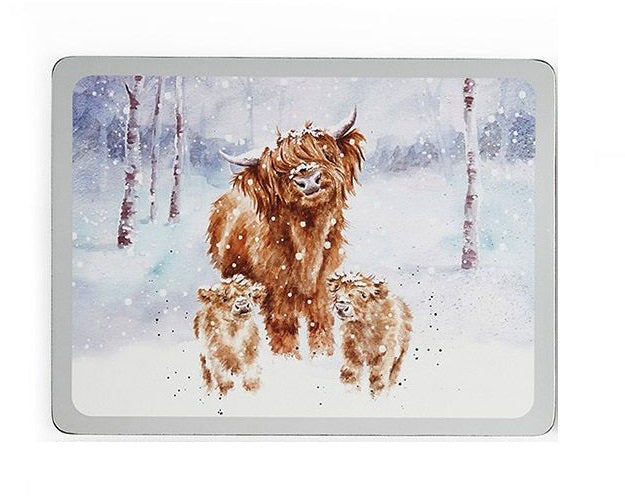Wrendale Designs Winter Sky Placemat - Koeien - 30,5 cm x 23 cm
