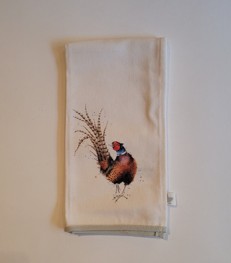 Wrendale Designs Woodlanders Servet - Fazant - 100% Katoen - 23 cm x 12 cm
