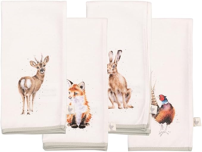 Wrendale Designs Woodlanders Servet - Fazant - 100% Katoen - 23 cm x 12 cm