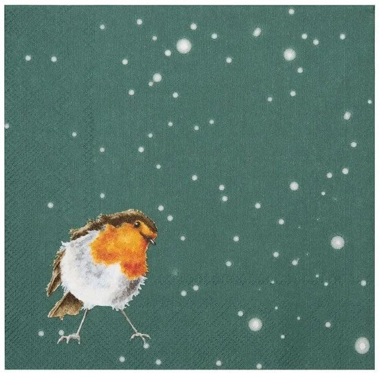 Wrendale Designs Rockin Robins Papieren Servetten - 24 cm x 24 cm
