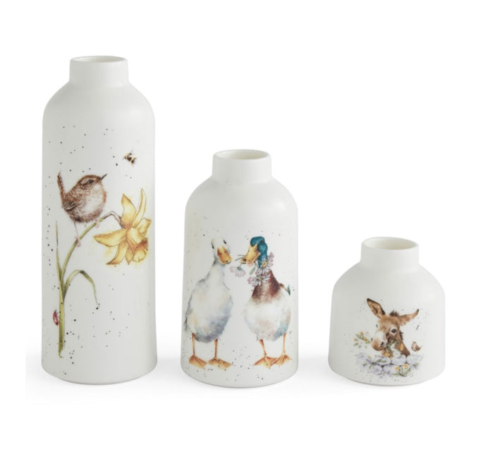 Wrendale Designs Set van 3 Vazen - Bone China
