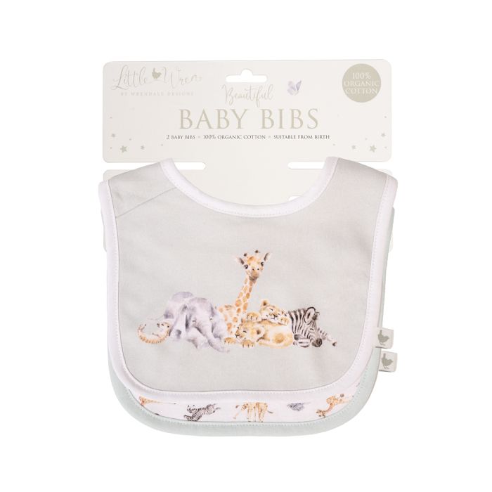 Wrendale Designs Little Savannah Slabbetjes - 100% Katoen - Set van 2