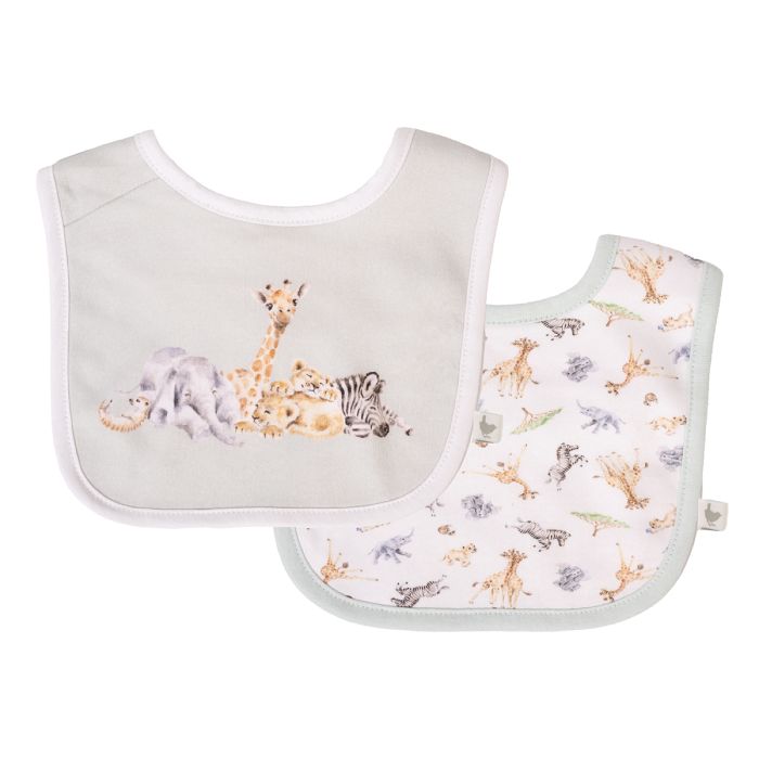 Wrendale Designs Little Savannah Slabbetjes - 100% Katoen - Set van 2