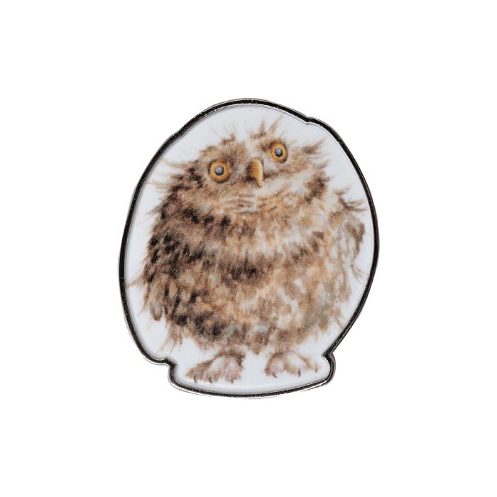 Wrendale Designs Round Owl Speldje - Uil