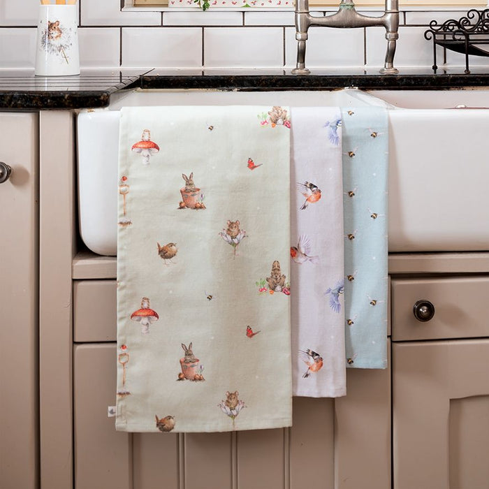 Wrendale Designs Feathered Friends Theedoek - 69 cm x 50 cm
