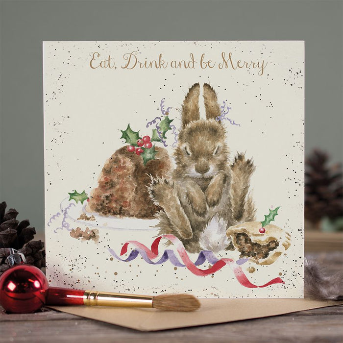Wrendale Designs Eat, Drink and Be Merry Kaart